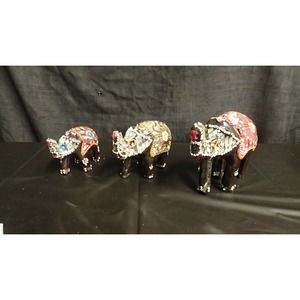 lot of 3 Rhinestones Fancy elephants